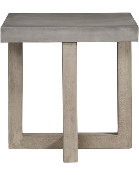 Mesa auxiliar cuadrada contemporánea con tablero con acabado de imitación de hormigón