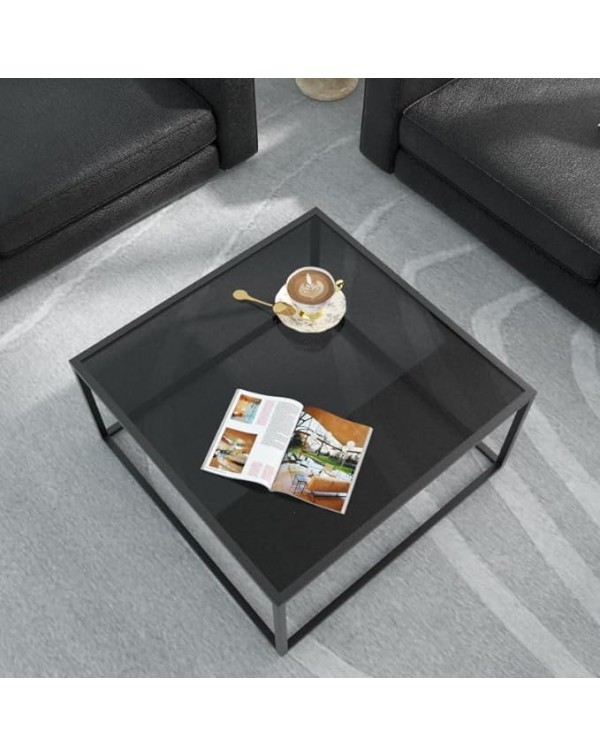 Mesa de centro de vidrio negro Mesas de centro mod...