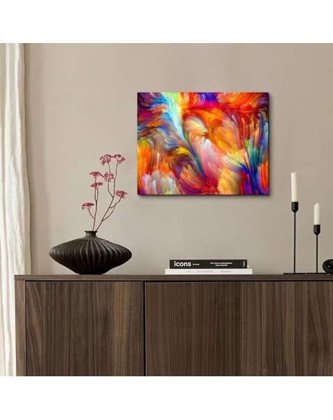 Lienzo colorido del arco iris del arte de la pared