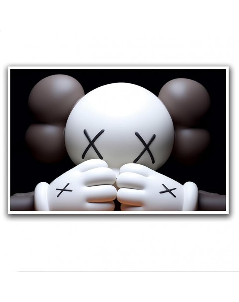 Póster Kawaii para decoración de habitación, lienzo en blanco y negro, arte de pared
