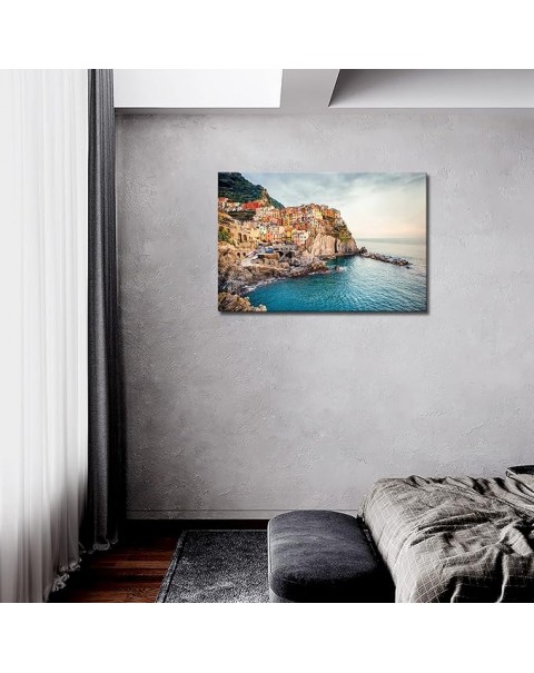 Italy Cinque Terre Wall Art Manarola Sea Mediterranean Wall Art Amalfi Coast Painting Pictures Print On Canvas City The Picture for Home Modern Decoration