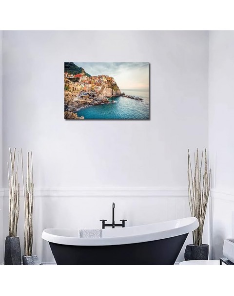 Italia Cinque Terre Arte de la pared Manarola Mar Mediterráneo Arte de la pared Costa de Amalfi Pintura Imágenes Impresión en lienzo Ciudad La imagen para la decoración moderna del hogar