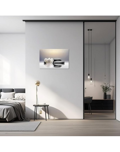 Lienzo Zen para pared, arte de flores de loto y piedras, imágenes de Spa, decoración de pared, impresiones artísticas para decoración de habitación de meditación y Yoga