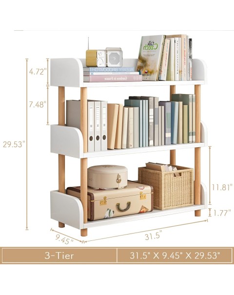 Librería abierta de madera de 3 niveles