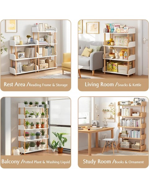 Librería abierta de madera de 3 niveles