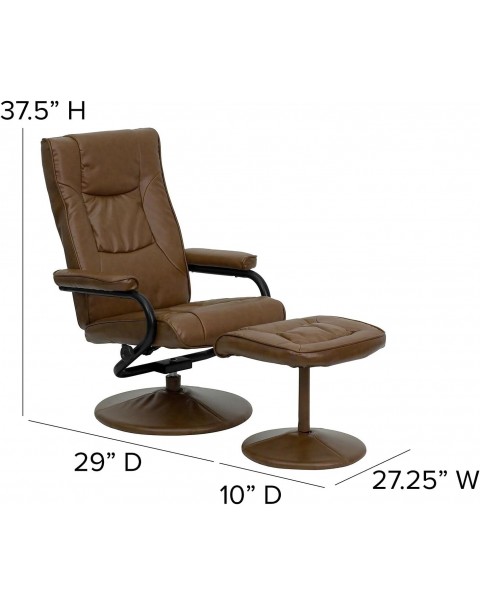Contemporary Multi-Position Recliner and Ottoman