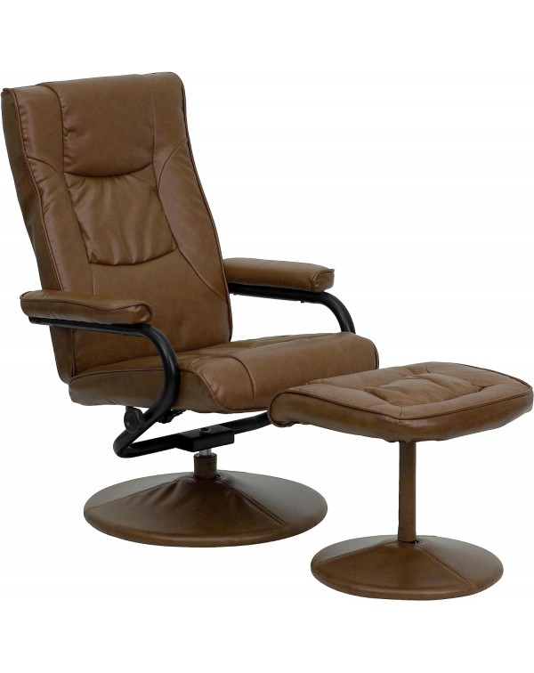 Contemporary Multi-Position Recliner and Ottoman