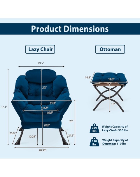 Lazy Chair with Folding Ottoman