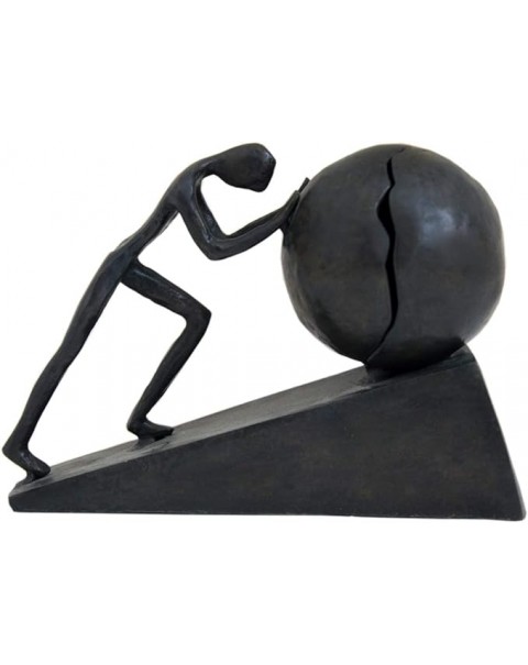 Hombre con esfera estatua de hierro escultura de metal deportista arte metal ornamento estatuilla decoración del hogar y la oficina