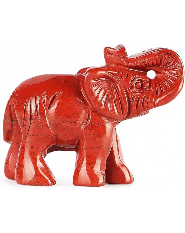 Figuras de elefante de cristal de jaspe rojo