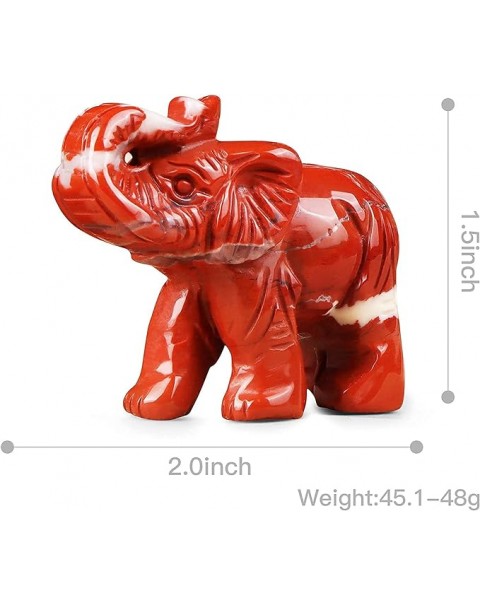 Figuras de elefante de cristal de jaspe rojo