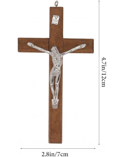 Cruz de pared de madera Medalla de 5 pulgadas Santo Crucifijo pequeño Cruz católica