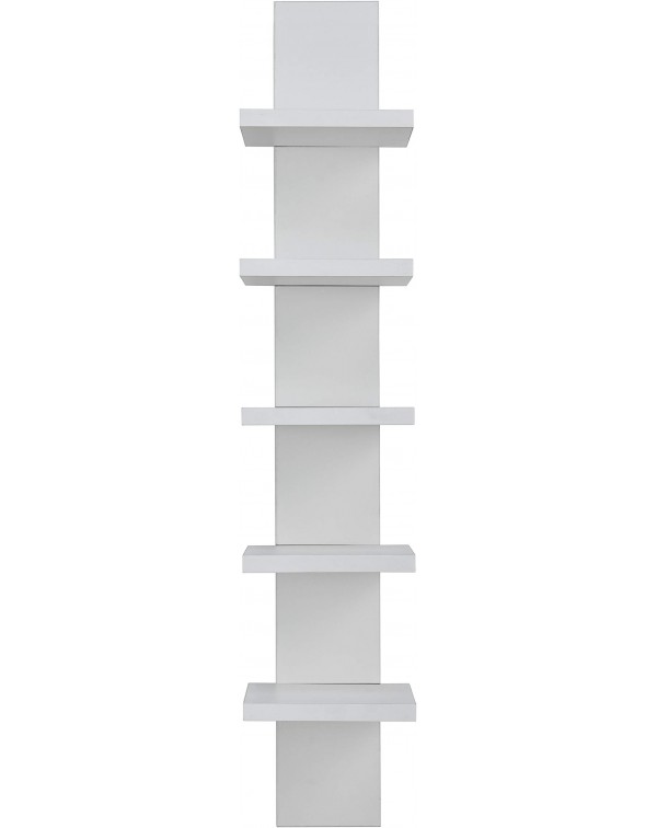 5 Tier Wall Shelf Unit Narrow Smooth