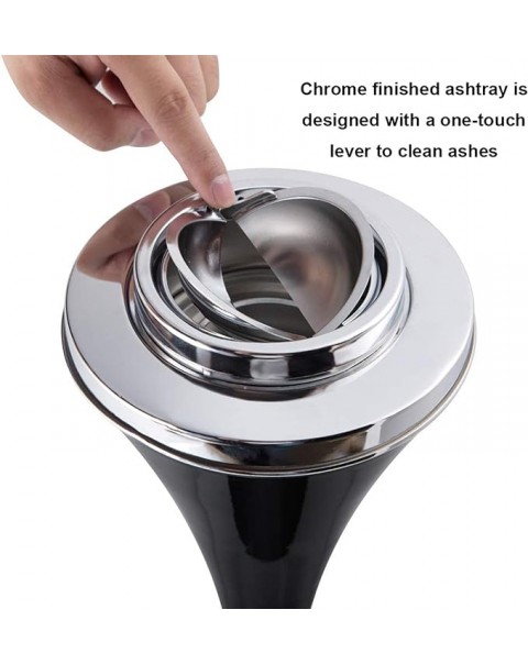 Cenicero de pie con tapa Cenicero para fumar autolimpiante contemporáneo de acero inoxidable Ceniceros desmontables creativos para cigarrillos inteligentes 23,5 de alto Patio Soporte para cenizas a prueba de viento para interior o exterior