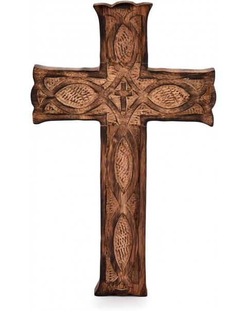 Decoración de la habitación del hogar de la iglesia de la cruz de la pared de madera hecha a mano