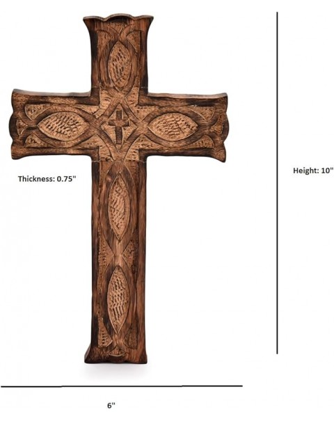 Decoración de la habitación del hogar de la iglesia de la cruz de la pared de madera hecha a mano