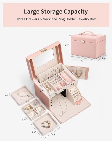 Vlando Joyero Organizador para Niñas y Mujeres, Joyería Barroca Grande