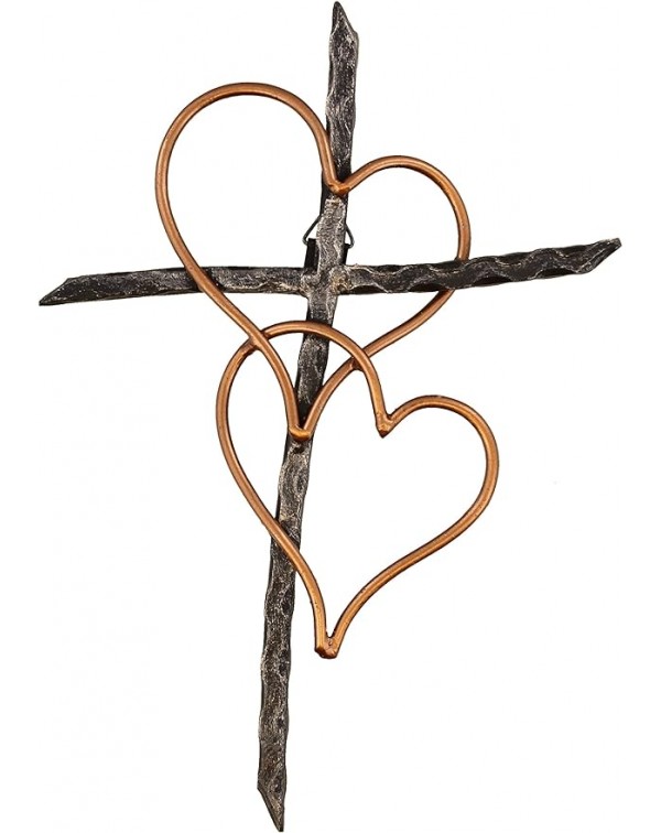 Entwined Hearts Decorative Metal Wall Cross - Join...