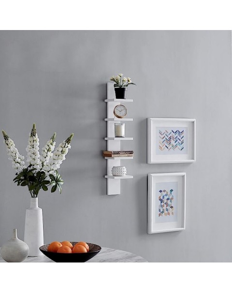 5 Tier Wall Shelf Unit Narrow Smooth
