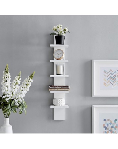 5 Tier Wall Shelf Unit Narrow Smooth