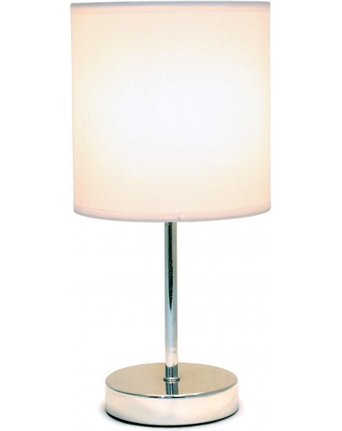 Chrome Mini Basic Table Lamp with Fabric Shade