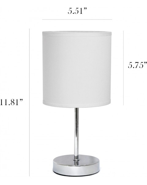 Chrome Mini Basic Table Lamp with Fabric Shade