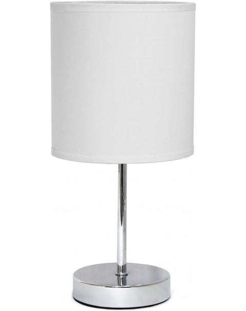 Chrome Mini Basic Table Lamp with Fabric Shade