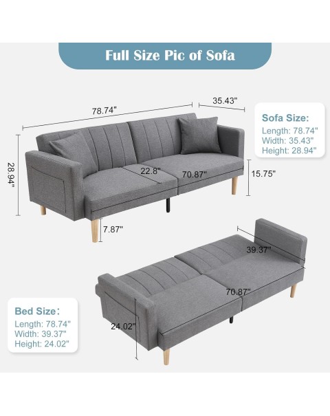 Sofá cama tipo futón convertible