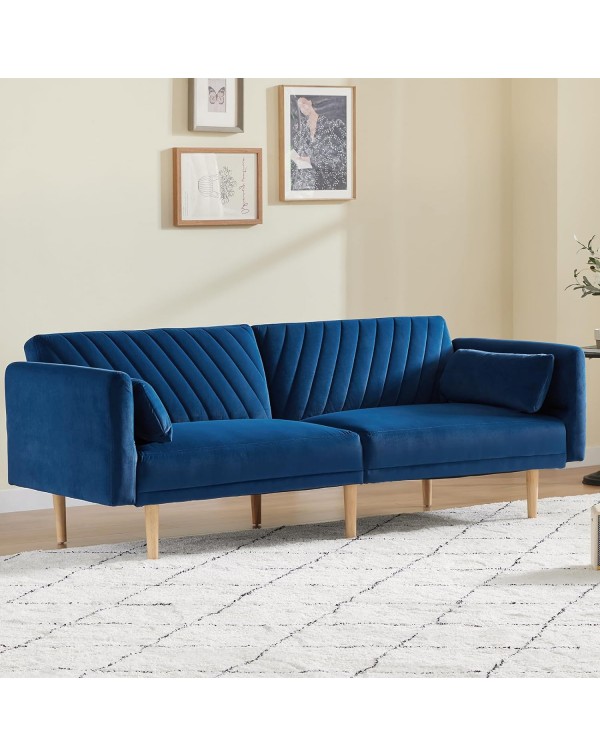 Sofá cama futón de terciopelo