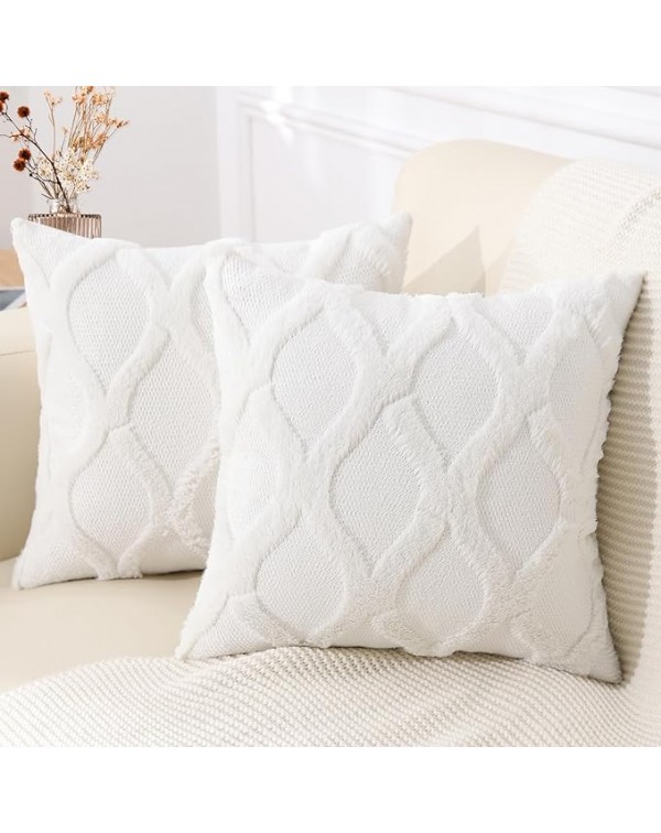 Decorative Throw Pillow Covers 18x18 Set of 2, Sof...