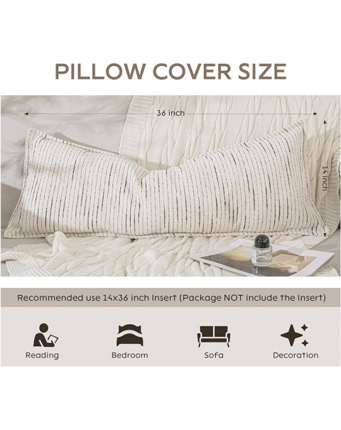 Fundas de almohada largas boho, funda de almohada boho con textura de granja, funda de almohada boho con acento moderno para sofá, funda de almohada decorativa 