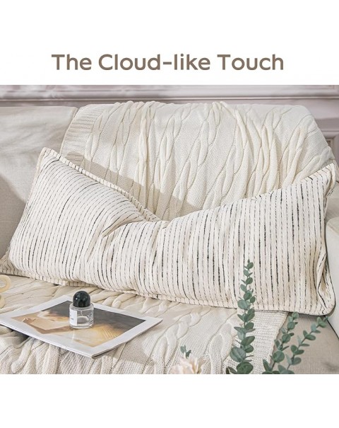 Fundas de almohada largas boho, funda de almohada boho con textura de granja, funda de almohada boho con acento moderno para sofá, funda de almohada decorativa 
