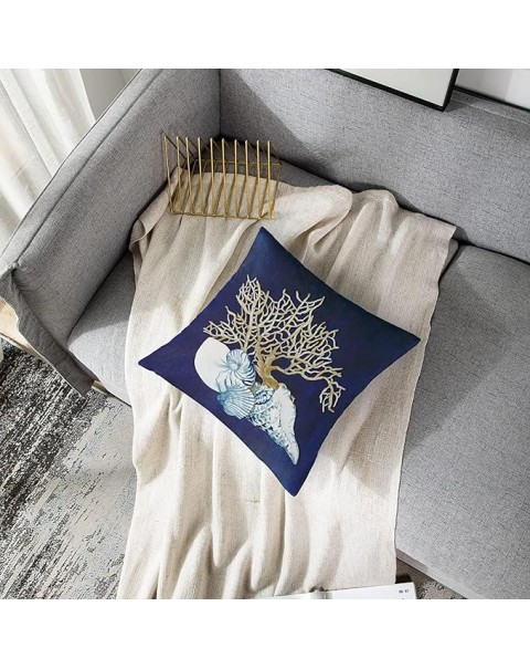 Funda de almohada azul Seashore Indigo