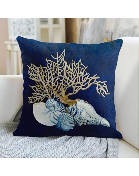 Funda de almohada azul Seashore Indigo