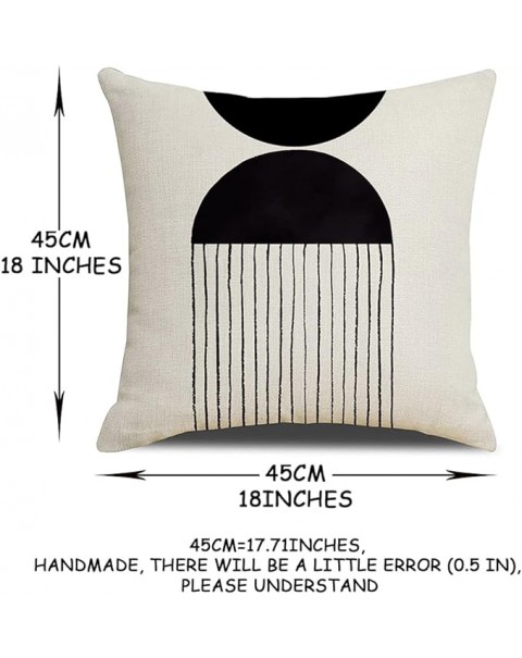 Boho Pillow Covers 18x18 Set of 4, Mid Century Modern Arch Sun Decor Cotton