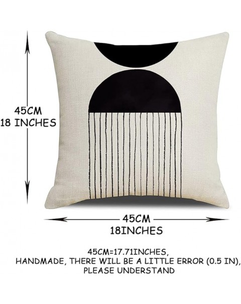 Juego de 4 fundas de almohada bohemias de 18 x 18, algodón con decoración solar de arco moderno de mediados de siglo