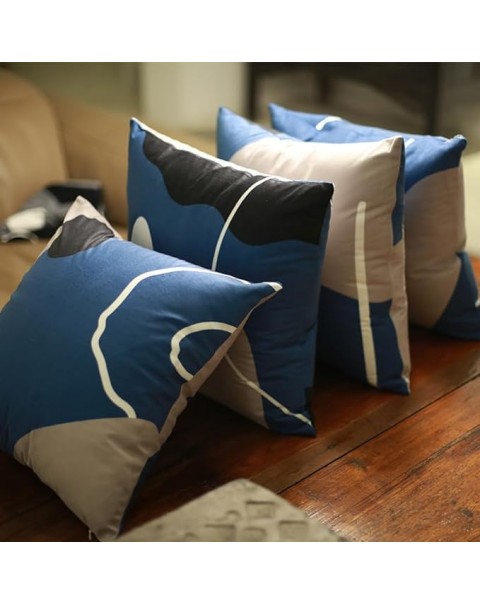 Juego de 4 fundas de almohada azul