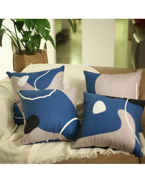 Juego de 4 fundas de almohada azul
