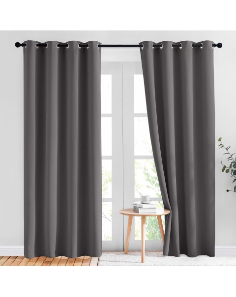 Cortinas opacas grises para dormitorio.