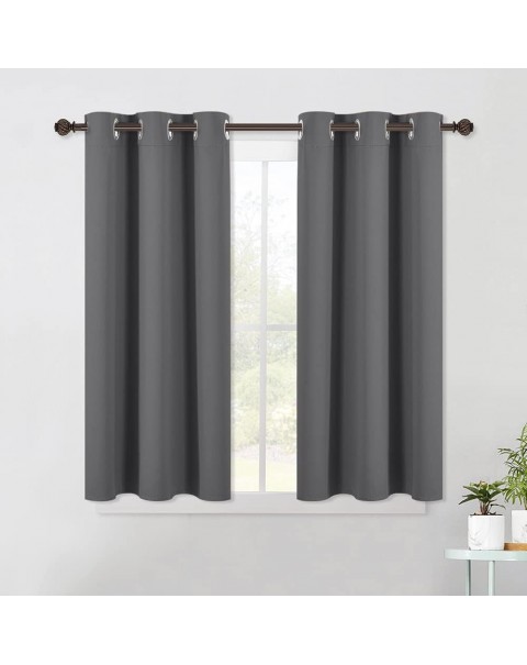 Paneles de cortina cortos opaco de cocina gris para dormitorio