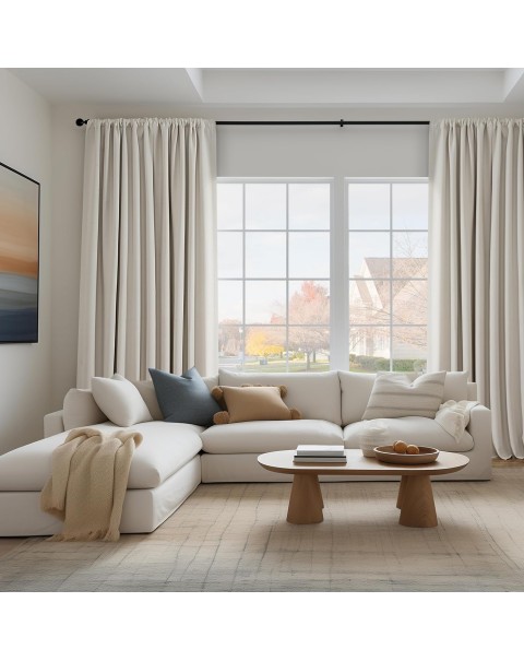 Colección de cortinas oscurecedoras de habitación de lino sintético liso
