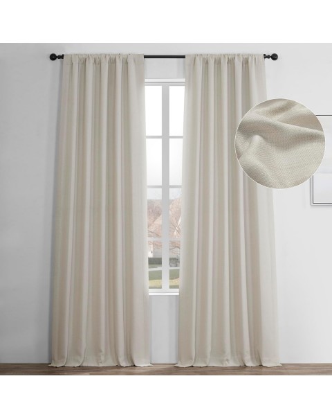 Colección de cortinas oscurecedoras de habitación de lino sintético liso