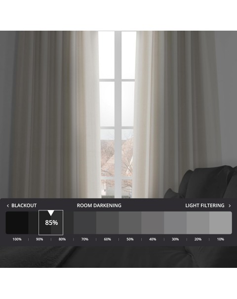 Colección de cortinas oscurecedoras de habitación de lino sintético liso