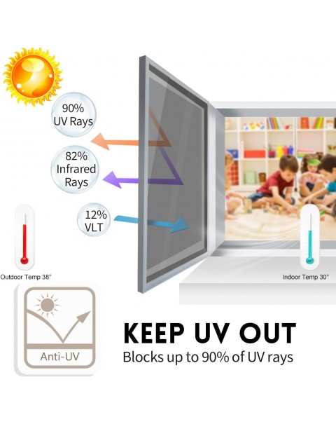 Película de privacidad para ventana, unidireccional, privacidad diurna, estática, bloqueador solar, tinte de ventanilla reflectante Anti UV para el hogar y la oficina