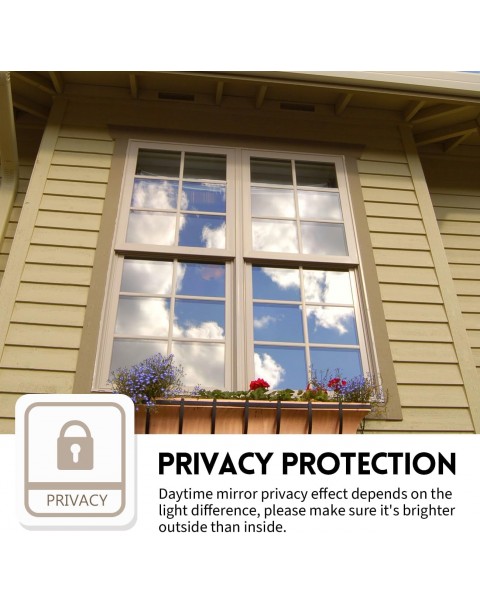 Película de privacidad para ventana, unidireccional, privacidad diurna, estática, bloqueador solar, tinte de ventanilla reflectante Anti UV para el hogar y la oficina