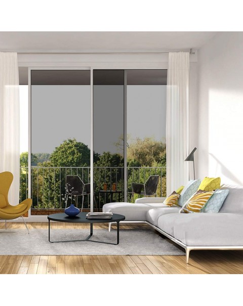 Película para ventana Película de espejo unidireccional Privacidad diurna Estática No adhesiva Control de calor decorativo Anti UV Tinte de ventana para el hogar y la oficina